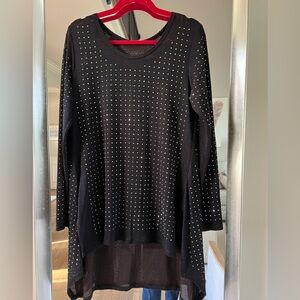 Black Studded Women's Top